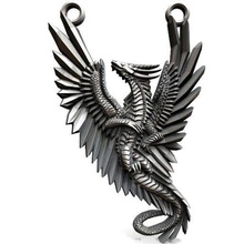dragon pendant 2 jewelry jewel fantasy art creature medieval 3d print model - Mito3D
