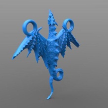 dragon 2 pendentif bijoux de la fantaisie un trousseau clés médiévale le monstre pendentifs reptile créature 3d print model - Mito3D