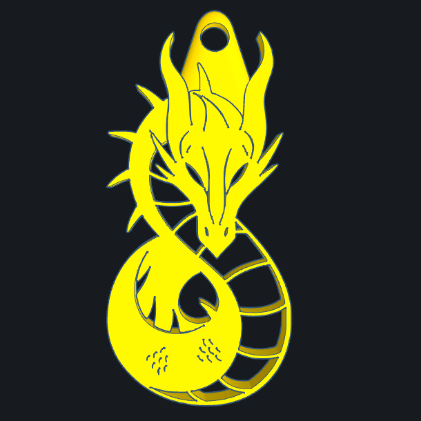 dragon pendentif bijou mythe conte milieu âge flamme 3D print model - Mito3D