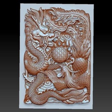 dragon phoenix art bird animal decoration ancient traditonal china asia sculpture engraving cnc 3d emboss basrelief 3d print model - Mito3D