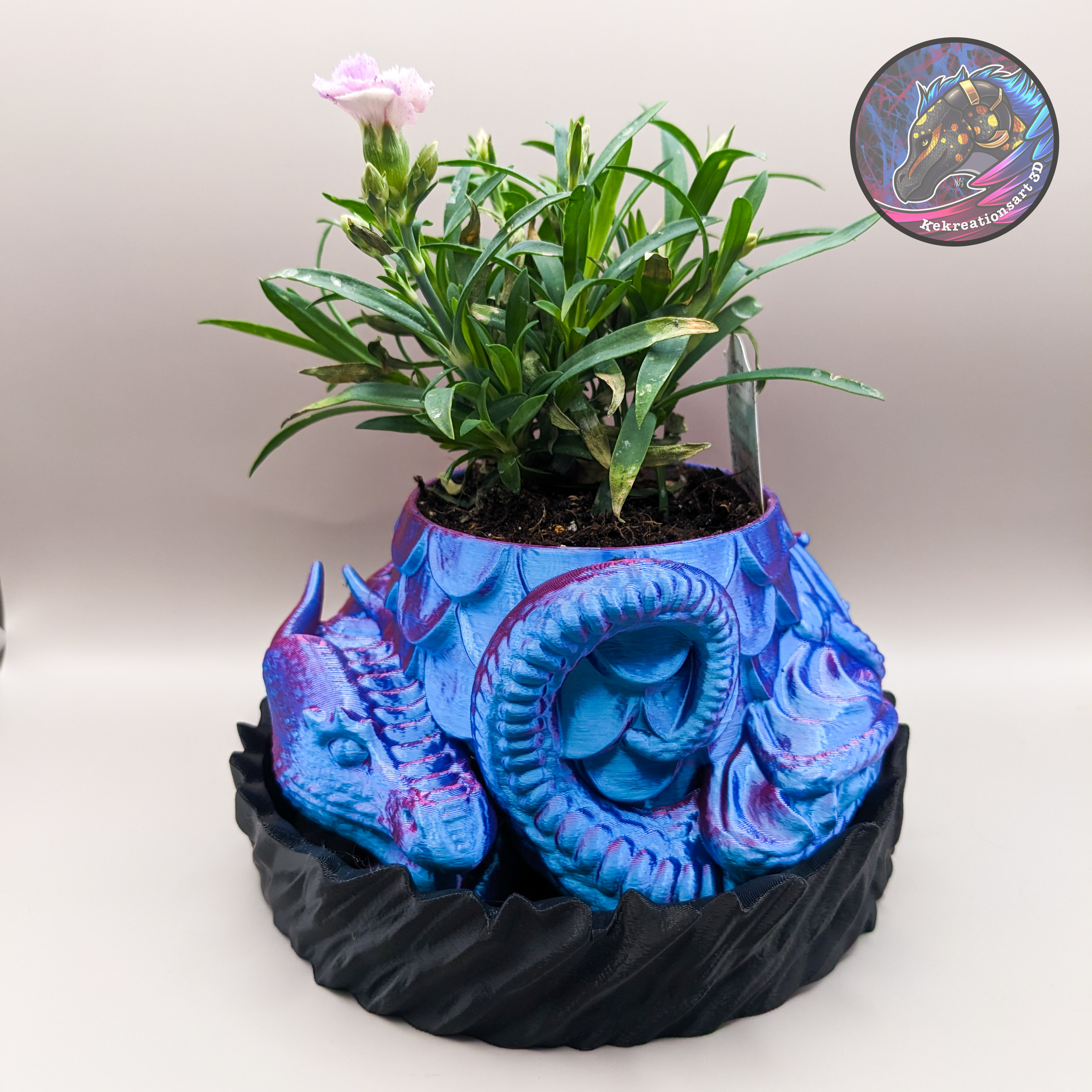 Dragão plantador armazenamento caixa recipiente fantasia 3D print model - Mito3D