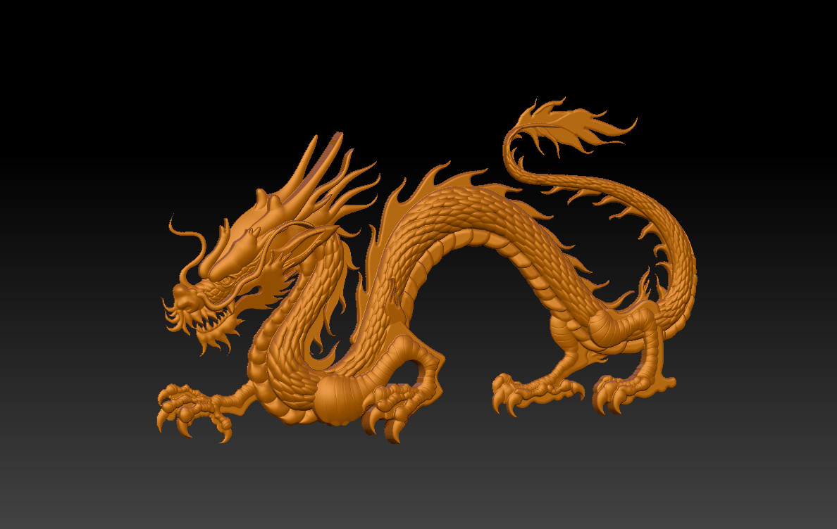 dragon relief 3D print model - Mito3D