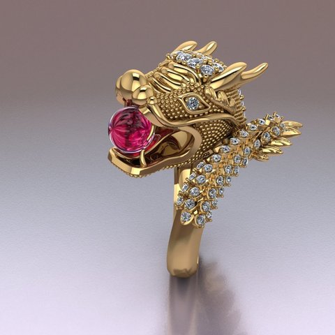 dragon ring jewelry 3D print model - Mito3D