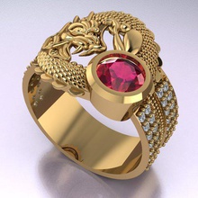 dragon ring jóias 3d print model - Mito3D