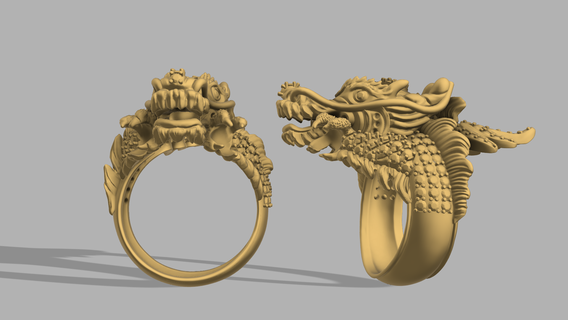 dragon ring dragon ring necklaces keychain jewelery  3d print model - Mito3D