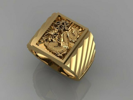 Dragão anel ouro jóias designer 3d print model - Mito3D