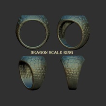 dragon ring jewelry men scale signet 3d print model - Mito3D