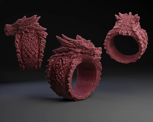 dragon ring 2 prop jewelry reptile 3d print model - Mito3D