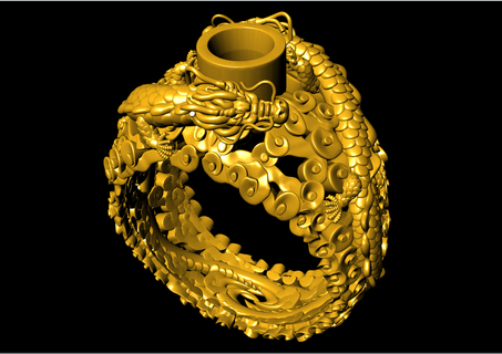 dragon bague 3d print fichier ring dragons rings art jewelry character faced bijoux 3d print model - Mito3D
