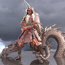 dragon samouraï guerrier 3d print model - Mito3D