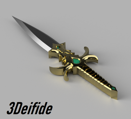 dragon échelle dorer cosplay épée costume dague 3d print model - Mito3D