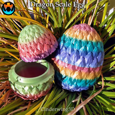 dragon scale egg fidget cinderwing3d articulating wiggle pet flexi articulated cute container stash hidden 3d print model - Mito3D