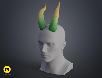 dragon scale horns 3d print model - Mito3D