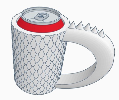 Dragão escala koozie gadget refrigerante Cerveja 3d print model - Mito3D