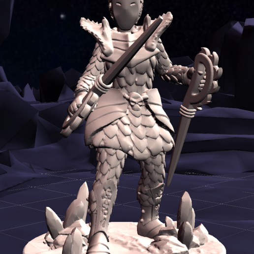 dragon scale warrior dungeons and dragons 3D print model - Mito3D