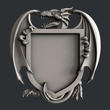 dragon shield art 3dmodels la stampante le ossa magia artcam aspire vcarve 3d print model - Mito3D