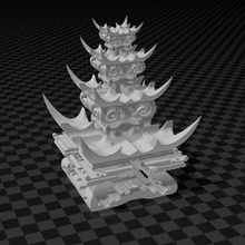dragon tombeau architecture maison asiatique bâtiment art décor 3d print model - Mito3D