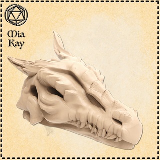 Dragão crânio dragões masmorras fantasia jogos mini rpg esqueleto terreno miniatura tampo mesa dnd espalhar 3d print model - Mito3D