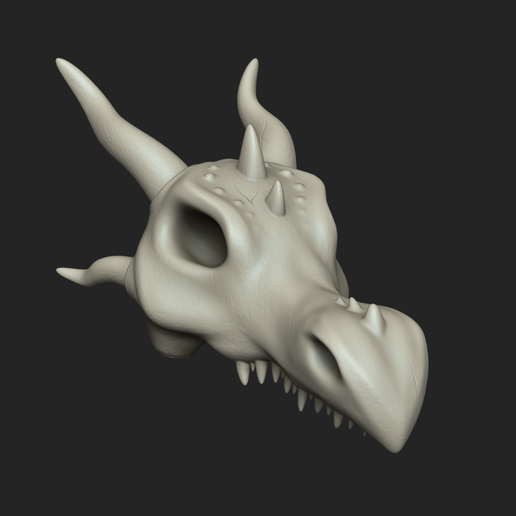 dragon crâne médiéval fantaisie fossile imprimable stl art archéologie jurassique OS mythologie tête 3D print model - Mito3D