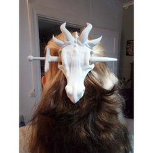 dragon skull hair pin - split support material fashion costume halloween sword 3d print model - Mito3D