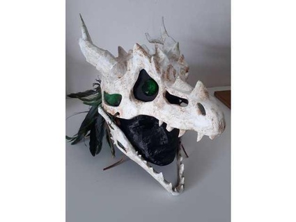 dragon skull helmet wearable cosplay drake larp shaman 3d print model - Mito3D