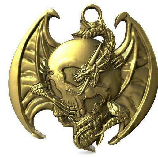 dragon skull pendant jewelry fashion creature jewel 3D print model - Mito3D