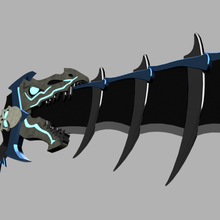 Dragão crânio espada suporte arma cosplay cnc ren justo 3d print model - Mito3D