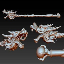 dragon staff chinese customized dd dungeons and dragons prop wizzard 3d_printing 3d print model - Mito3D