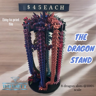 dragon stand display price topper- markets cinderwing3d dragons long tall strudy rotating key chain keychain pokemon 3d keychains events printed fun easy 3d print model - Mito3D