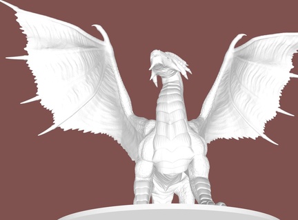 continuar estoico pose 3d impreso figurilla 3dprinting juguetes juegos dragones postura estoica dragón rojo coleccionables fantasía criaturas míticas escritorio estanteria ideas regalo 3dprintedfigurine pintado mano durable alta calidad 3d print model - Mito3D