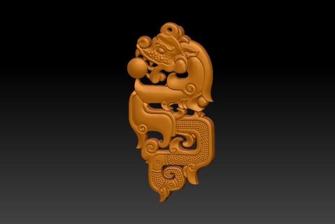 dragon talisman pendant - tag 3d print model - Mito3D