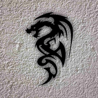 dragon tattoo wall art Home wallart 2d room 3d print model - Mito3D