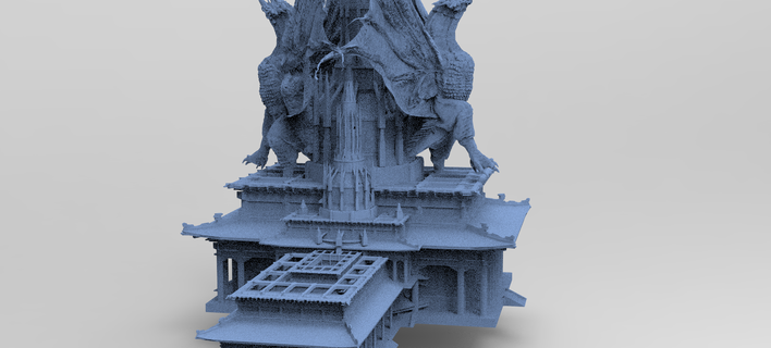 Ejderha tapınak şakak mabet Ronin 7 mimari kalıntılar oyun Kent bina sömürge fantezi çöl İran Mısırlı Atlantis lemurya Yunanistan su kemeri savaş tanrısı Kitbash 3d print model - Mito3D