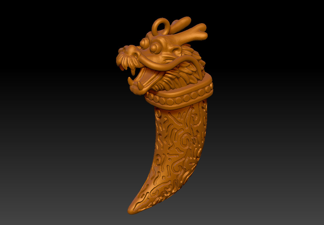 dragon tooth pendant 3D print model - Mito3D