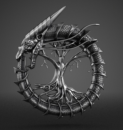 dragon tree pendant jewelry 3d print model - Mito3D