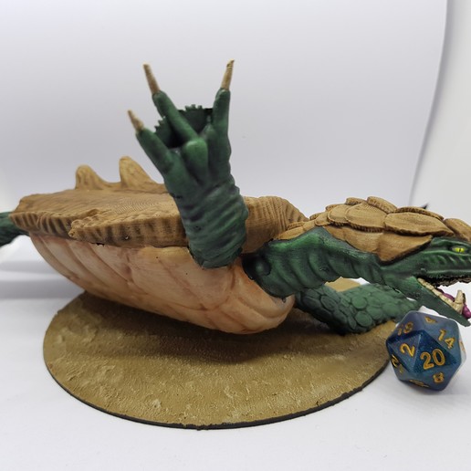 Drache Schildkröte 28mm tabletop-gaming Kunst Kreaturen - Rollenspiel Miniatur-28mm miniaturen der Miniatur dungeons dragons Drachen-Schildkröte dnd 28 3D print model - Mito3D