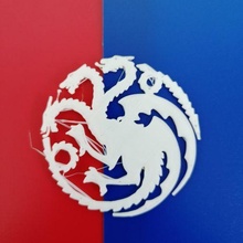 Drago parete arte paraurti etichetta gioco troni logo simbolo 3d print model - Mito3D
