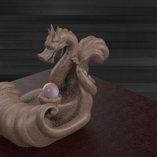 Dragão cascata v3 arte fumaça 3d print model - Mito3D