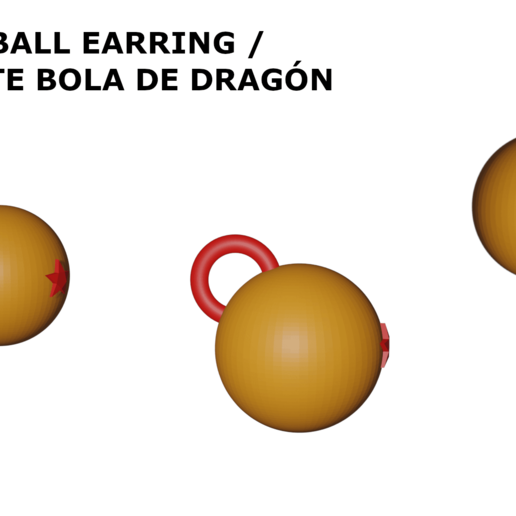 esfera dragão brinco moda Dragão bola pendente potera Goku vegetta Dragonballz 3D print model - Mito3D