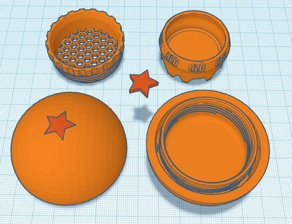 dragonball grinder - dragon ball chopper sphere picadores 3d print model - Mito3D