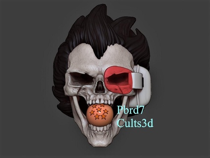 dragonball skull vegeta dragon ball z dbz goku gohan krillin bulma cell frieza buu gt ssj4 dabura trunks 3d print model - Mito3D