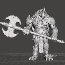 dragonborn barbarian champion miniature model fantasy games dnd 3d print model - Mito3D