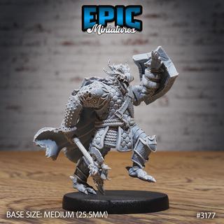 dragonborn warrior attack dnd miniature tabletop miniatures gaming monster 3d model rpg dndminis stl file epic-miniatures dndminiatures 3dprint 3dminiature printedminis 3dprinting dungeon fantasy roleplaying dragon undead pre-supported 3d print model - Mito3D