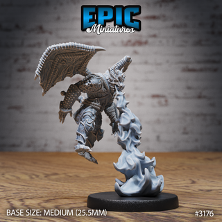 dragonborn warrior magic dnd miniature tabletop miniatures gaming monster 3d model rpg dndminis stl file epic-miniatures dndminiatures 3dprint 3dminiature printedminis 3dprinting dungeon fantasy roleplaying dragon undead pre-supported 3d print model - Mito3D