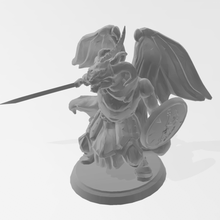 dragonborn winged combat ready dnd game ripped packed animal art toy stud muffin dungeon dragons games fun collection don't throw flyable fly horny horn armor armored cape paladin statue figure character min shield sword wings wing dragon 3d print model - Mito3D