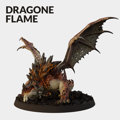 dragão chama cultos 3d print model - Mito3D