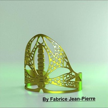 dragonfly cuff jewelry accessories accessory bangle bracelet minimal fashion arts crafts 3d printed jewellery manchette valentines day gift art nouveau manchon voronoi nature biodesign wearable 3dwearable 3d print model - Mito3D
