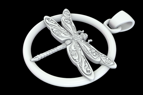 libellule pendentif bijoux symbolisme changement transformation artisanat insectes nature beauté déclaration 3d print model - Mito3D