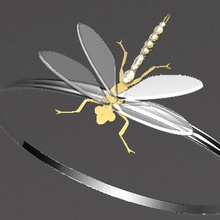 dragon-fly anneau bijoux 3d print model - Mito3D