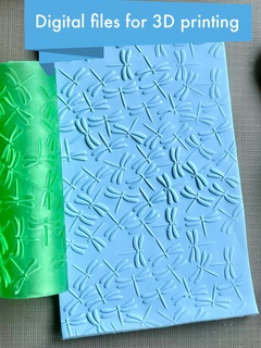 libellule texture rouleau art polymère argile outils libellules 3d print model - Mito3D